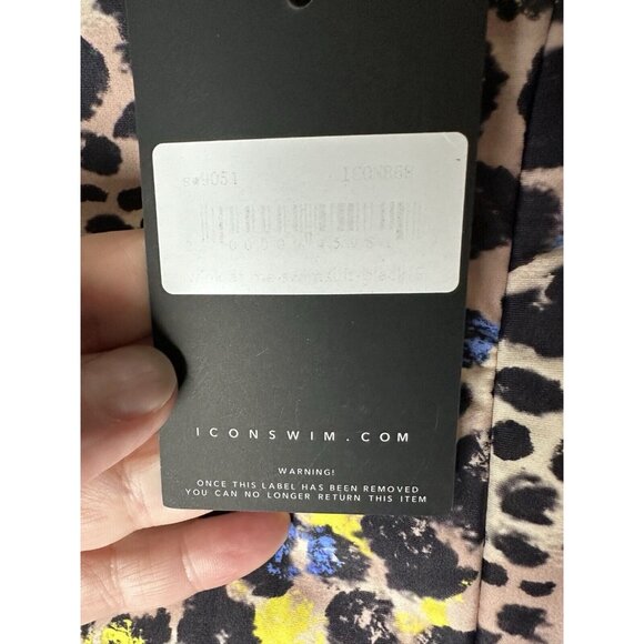 Icon Swim Animal Print One Piece Black Swim Suit Size Small - Picture 3 of 8